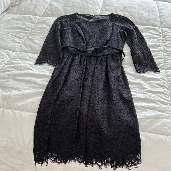 TRINA Black lace 3/4 sleeve cocktail dress with Size